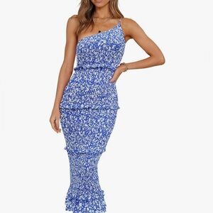 Blue Floral Women's Dress